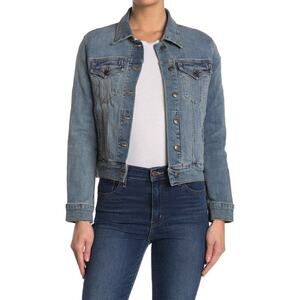 Vigoss Jean Jacket Womens Size Medium Long Sleeves Flap Pockets Denim NEW